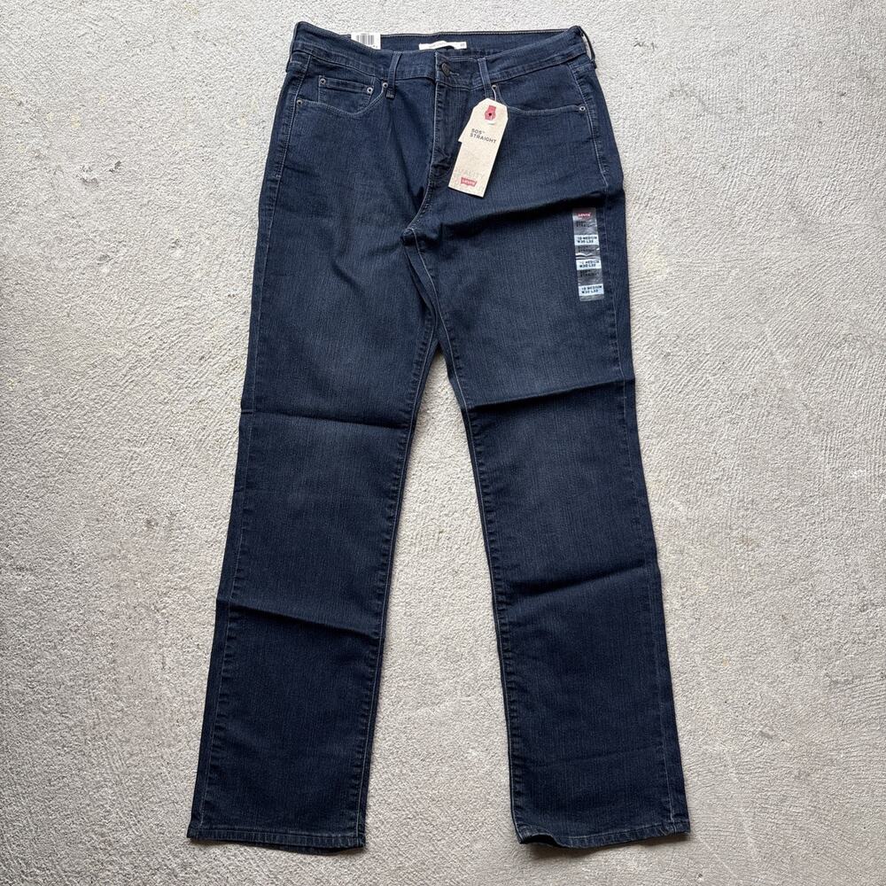 New Levi's 505 Women’s Denim Jeans Straight 10 M 30x32 Dark Wash Overdye